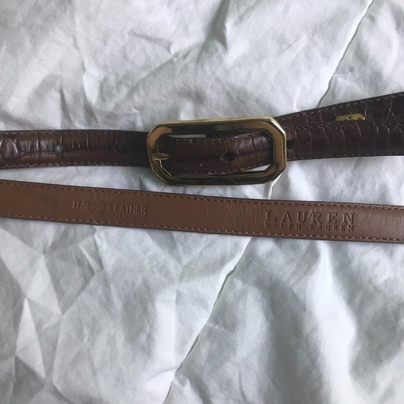RALPH LAUREN BROWN LEATHER BELT - SIZE M - Picture 1 of 4